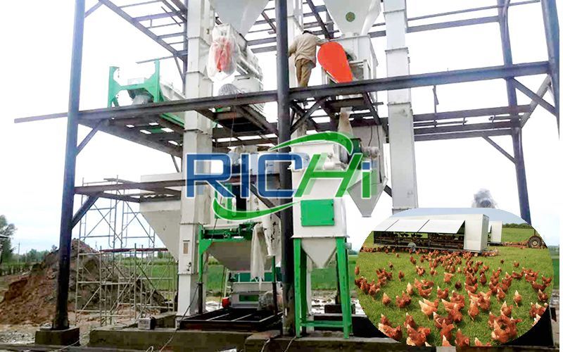 Uzbekistan 3-5 T/h Medium Scale Automatic Poultry Feed Line Manufacturer Project