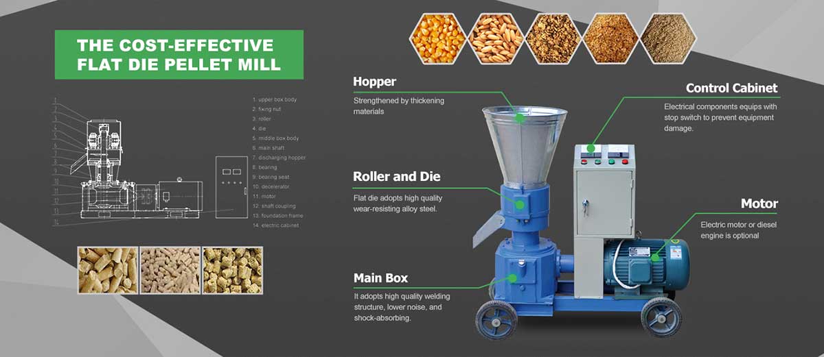 Electric Flat Die Pellet Machine Details