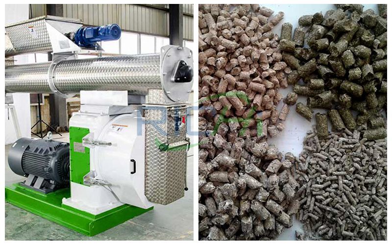 Feed pellet machine and feed pellets