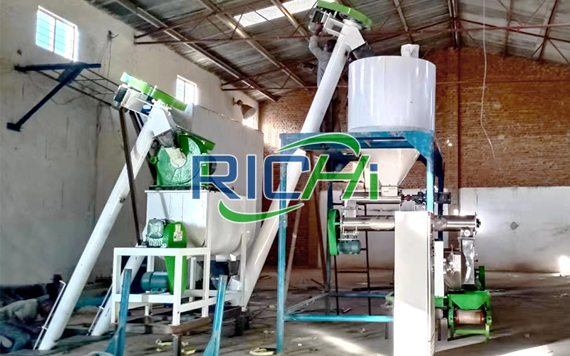 Uzbekistan 1-2 T/h Cattle Feed Extruded Line and 1 T/H Floating Fish Feed Production Line Project