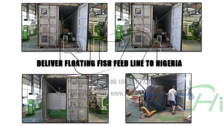 Nigerian floating fish feed line has been shipped